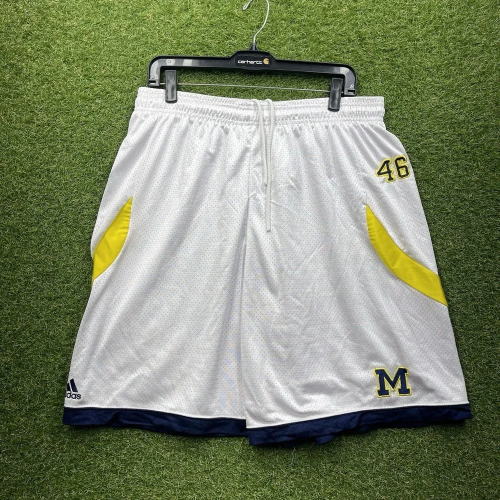 Michigan Wolverines Adidas Shorts Mens Extra Large Team Issued Basketball Y2K